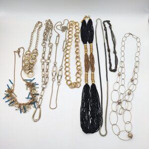 Black Gold Silver Tone Jewelry Necklace Bundle